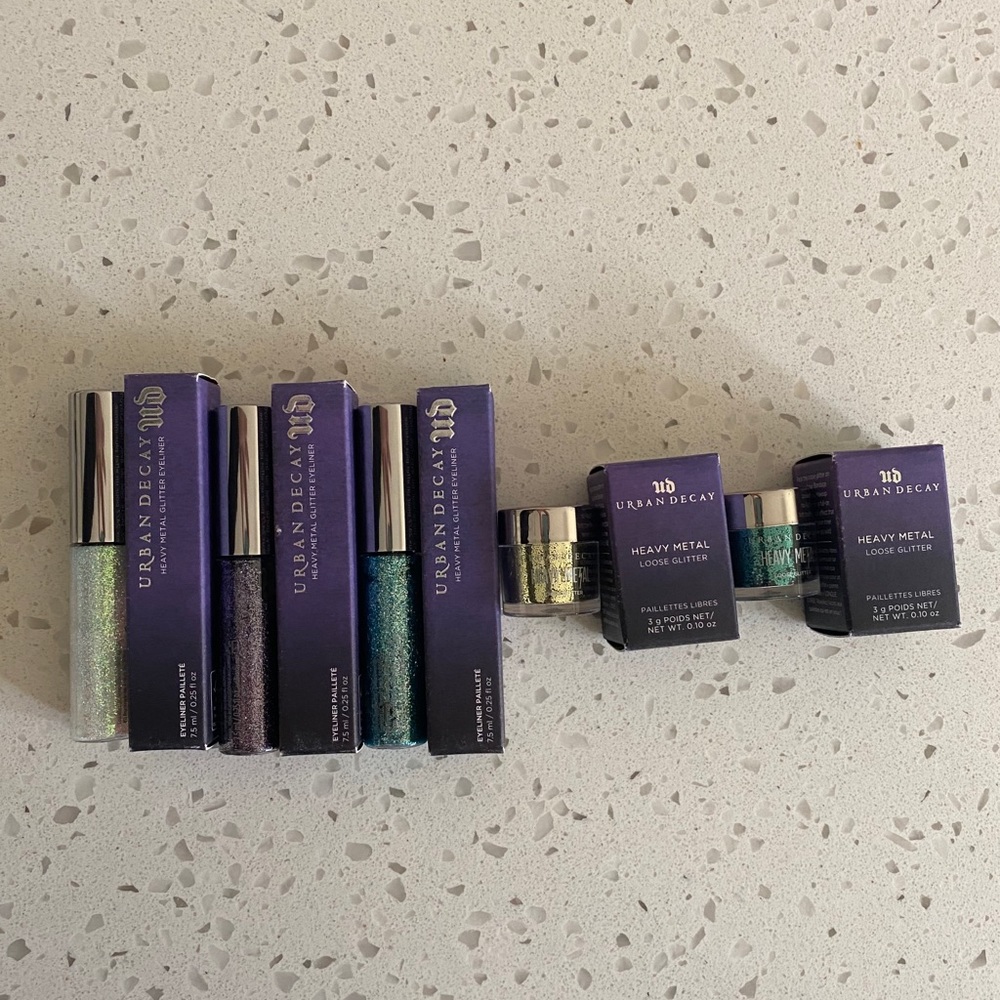 Urban Decay lot 3 glitter liners & 2 loose glitter